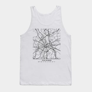 COLOGNE GERMANY BLACK CITY STREET MAP ART Tank Top